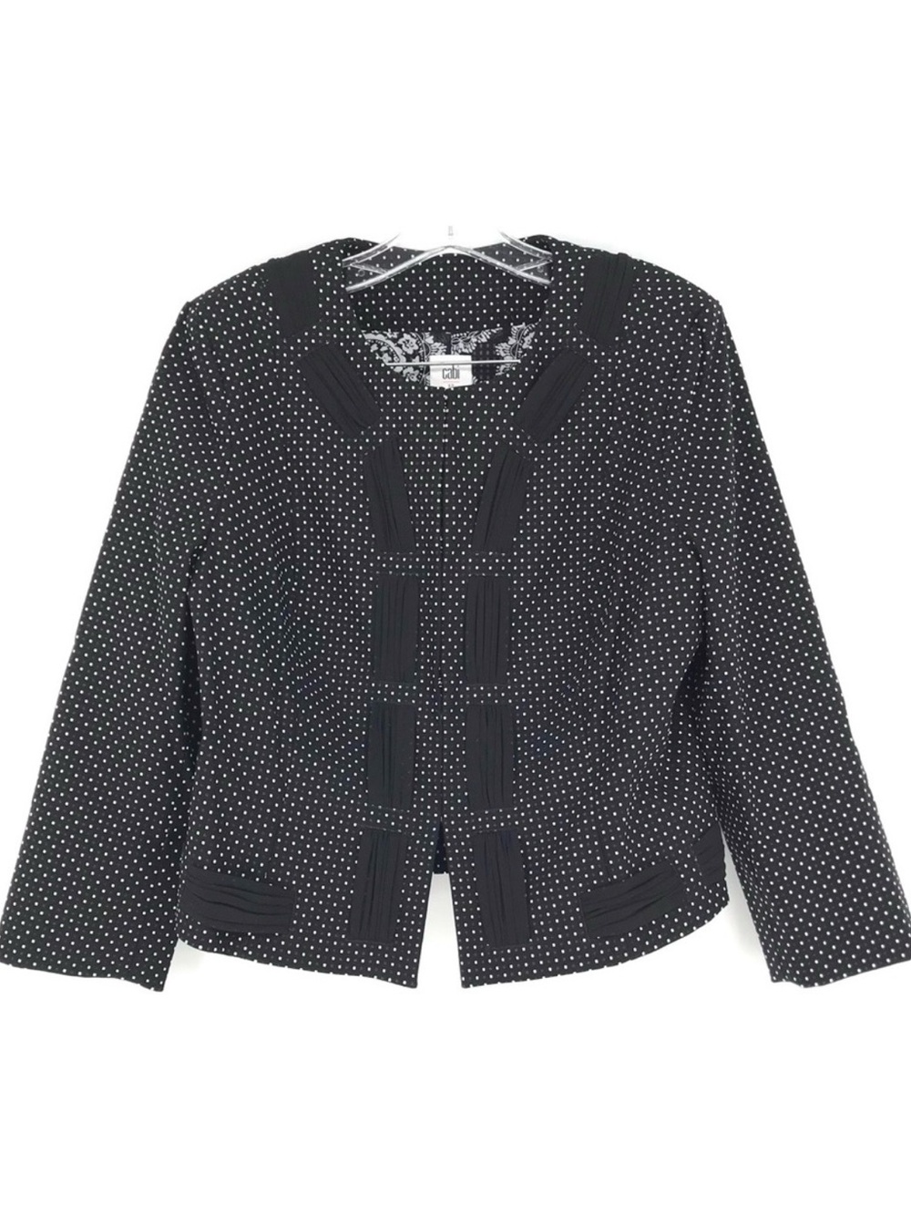 Cabi Seaside Chic Dot Blazer Black Cropped